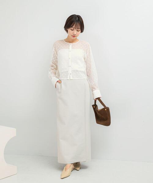 URBAN RESEARCH ROSSO WOMEN(アーバンリサーチ ロッソ)の「UVカットストレートタックスカート(スカート・レディース・ブラック/グレー系その他・38/36)」の3枚目の写真