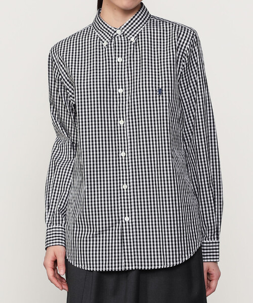 GYMPHLEX(ジムフレックス)の「Gymphlex | 長袖 ボタンダウンシャツ GINGHAM WOMEN(シャツ/ブラウス・レディース・ブラック系その他・16/14/12)」の1枚目の写真