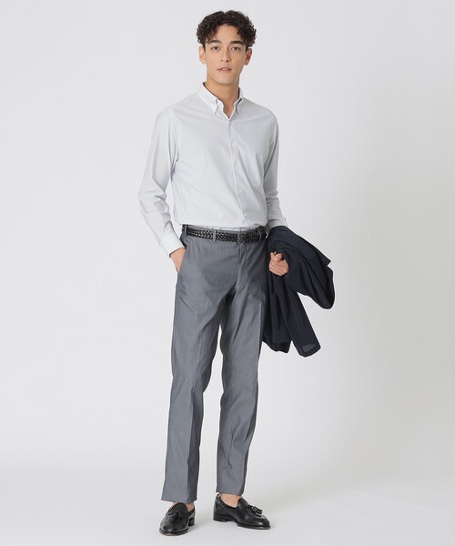 Paul Stuart(ポールスチュアート)の「【Nikkei magazine掲載】【STUART'S TRAVELER】ミニチェックプリント ストレッチシャツ(シャツ/ブラウス・メンズ・グレー/ベージュ系その他5/ネイビー・M/S/L/XL)」の6枚目の写真