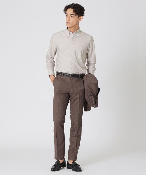 Paul Stuart(ポールスチュアート)の「【Nikkei magazine掲載】【STUART'S TRAVELER】ミニチェックプリント ストレッチシャツ(シャツ/ブラウス・メンズ・グレー/ベージュ系その他5/ネイビー・M/S/L/XL)」の8枚目の写真