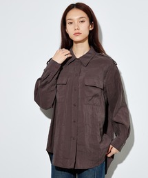 epaulet military long shirt