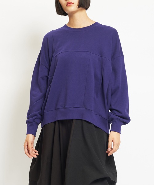 gomme（ゴム）の「40/-コーマ裏毛　ＳタックＴ（Tシャツ/カットソー・レディース・ブラック/パープル/チャコールグレー・MEDIUM）」の3枚目の写真