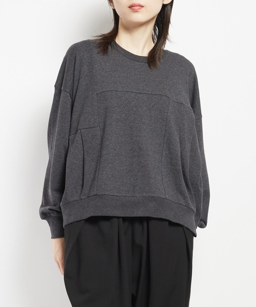 gomme（ゴム）の「40/-コーマ裏毛　ＳタックＴ（Tシャツ/カットソー・レディース・ブラック/パープル/チャコールグレー・MEDIUM）」の2枚目の写真