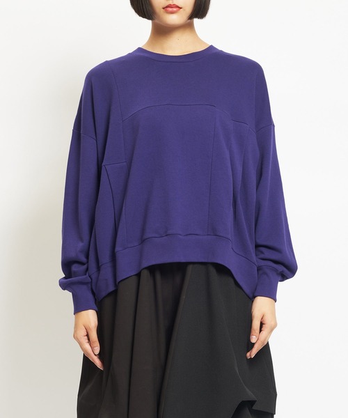 gomme（ゴム）の「40/-コーマ裏毛　ＳタックＴ（Tシャツ/カットソー・レディース・ブラック/パープル/チャコールグレー・MEDIUM）」の4枚目の写真