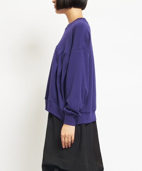 gomme（ゴム）の「40/-コーマ裏毛　ＳタックＴ（Tシャツ/カットソー・レディース・ブラック/パープル/チャコールグレー・MEDIUM）」の5枚目の写真