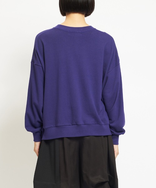 gomme（ゴム）の「40/-コーマ裏毛　ＳタックＴ（Tシャツ/カットソー・レディース・ブラック/パープル/チャコールグレー・MEDIUM）」の6枚目の写真