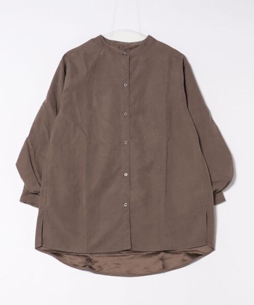 fort point(フォーポイント)の「【C-FORT POINT/フォートポイント】ノーカラー ボリューム チュニック(シャツ/ブラウス・レディース・チャコールグレー/ベージュ/ブラウン/カーキ・FREE)」の7枚目の写真