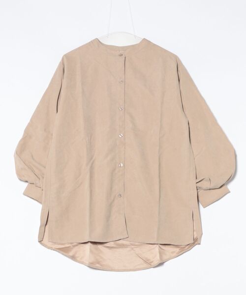 fort point(フォーポイント)の「【C-FORT POINT/フォートポイント】ノーカラー ボリューム チュニック(シャツ/ブラウス・レディース・チャコールグレー/ベージュ/ブラウン/カーキ・FREE)」の8枚目の写真