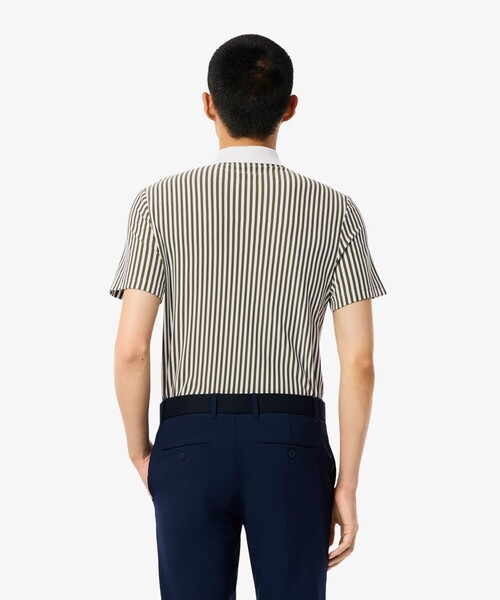 LACOSTE(ラコステ)の「ヒートコントロール ストレッチストライプポロシャツ(ポロシャツ・メンズ・ベージュ/オリーブ・3/5/4)」の10枚目の写真