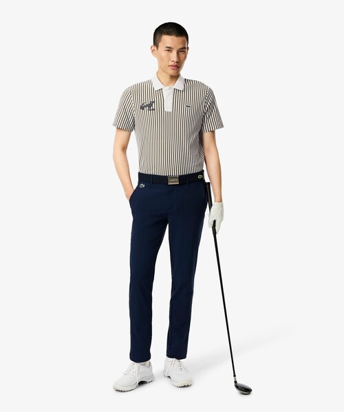 LACOSTE(ラコステ)の「ヒートコントロール ストレッチストライプポロシャツ(ポロシャツ・メンズ・ベージュ/オリーブ・3/5/4)」の13枚目の写真