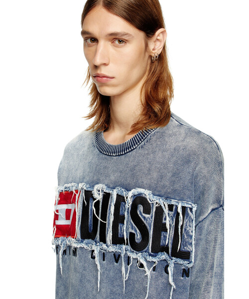 DIESEL(ディーゼル)の「メンズ インディゴ プルオーバーニット K-FRONZI(ニット/セーター・メンズ・ブルー・X-LARGE/X-SMALL/XX-LARGE/LARGE/SMALL/MEDIUM)」の5枚目の写真