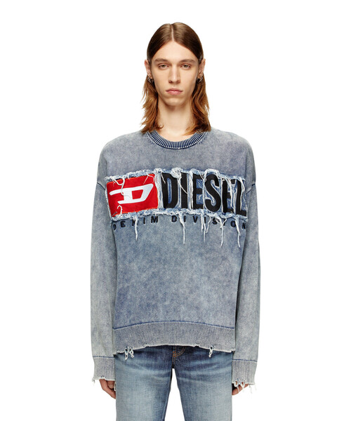 DIESEL(ディーゼル)の「メンズ インディゴ プルオーバーニット K-FRONZI(ニット/セーター・メンズ・ブルー・X-LARGE/X-SMALL/XX-LARGE/LARGE/SMALL/MEDIUM)」の3枚目の写真