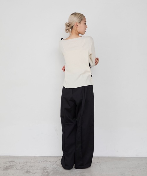 forksy.(フォルクシー)の「【forksy.】フリルデザインメローリブ長袖トップス(Tシャツ/カットソー・レディース・チャコールグレー/アイボリー/ブラック・FREE)」の21枚目の写真