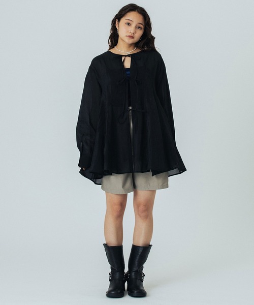 ROSE BUD(ローズバッド)の「BACK RIBBON BLOUSE(シャツ/ブラウス・レディース・ベージュ/バーガンディー/ブラック・ONE SIZE)」の6枚目の写真