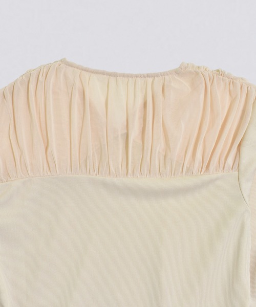kiehtova（キエトヴァ）の「【kiehtova】TULLE DOCKING TOPS/チュール ドッキング トップス KTWR44　※（Tシャツ/カットソー・レディース・ブラック/グレー/アイボリー・FREE）」の10枚目の写真