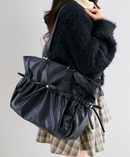 ブラック　 バッグ セール】ギャザーリボントートバッグ（トートバッグ）｜MAJESTIC LEGON