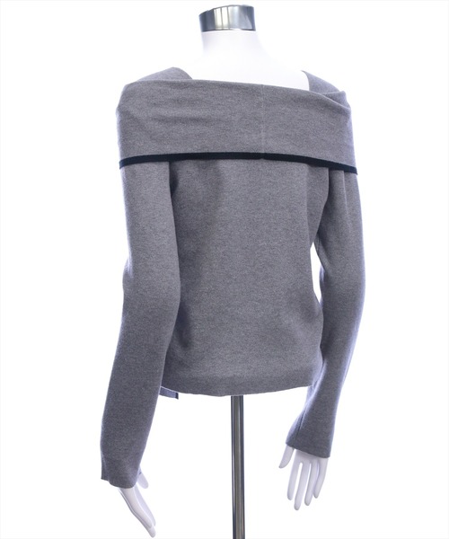 clear（クリア）の「配色リボンオフショル風ニットトップス[大人 フェミニン 上品]（ニット/セーター・レディース・アイボリー/ピンク/グレー/ブラック・F）」の8枚目の写真