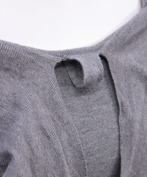 clear（クリア）の「配色リボンオフショル風ニットトップス[大人 フェミニン 上品]（ニット/セーター・レディース・アイボリー/ピンク/グレー/ブラック・F）」の12枚目の写真