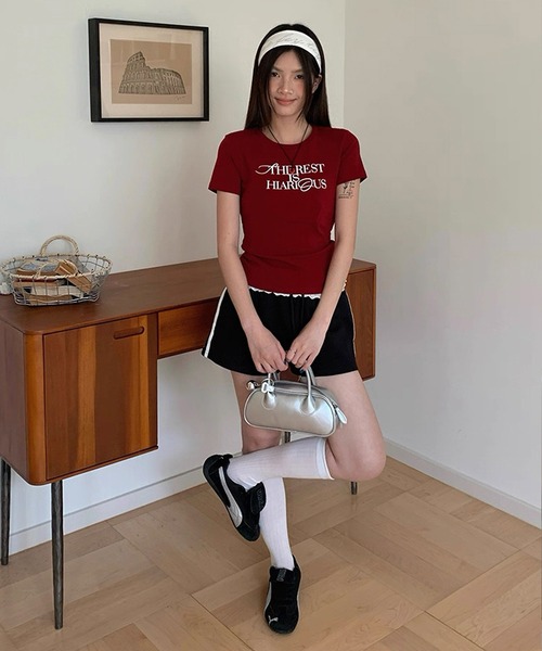 shopnikoniko(ショップニコニコ)の「レース付き サイドライン スウェットショートパンツ(その他パンツ・レディース・ブラック・フリー)」の11枚目の写真