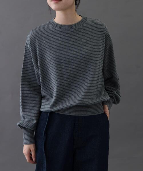 URBAN RESEARCH DOORS（アーバンリサーチドアーズ）の「FORK&SPOON　ボーダークルーネックニット（ニット/セーター・レディース・ホワイト系その他/グレー系その他/ブラウン系その他・1）」の19枚目の写真