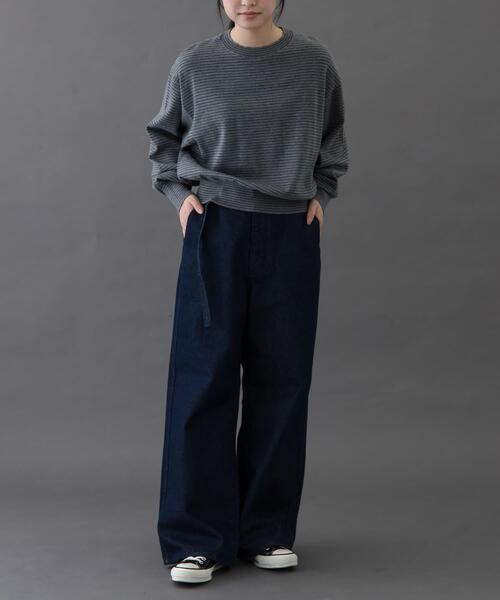 URBAN RESEARCH DOORS（アーバンリサーチドアーズ）の「FORK&SPOON　ボーダークルーネックニット（ニット/セーター・レディース・ホワイト系その他/グレー系その他/ブラウン系その他・1）」の21枚目の写真