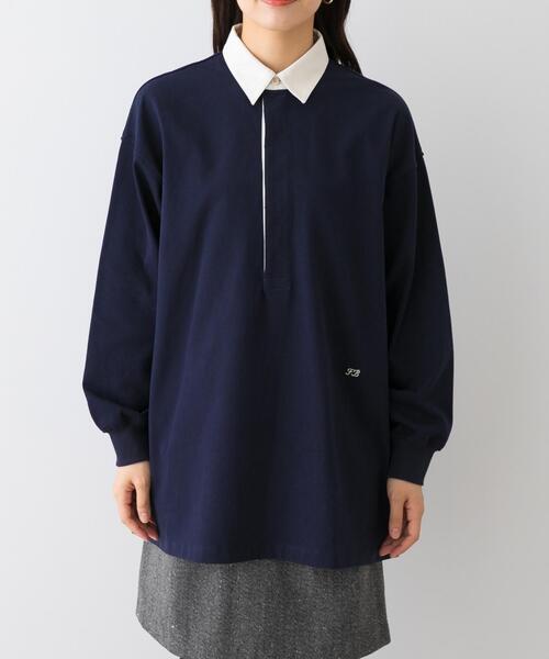 F by ROSSO(エフバイロッソ)の「F by ROSSO ラガーチュニックプルオーバー(Tシャツ/カットソー・レディース・ネイビー/ベージュ・FREE)」の17枚目の写真