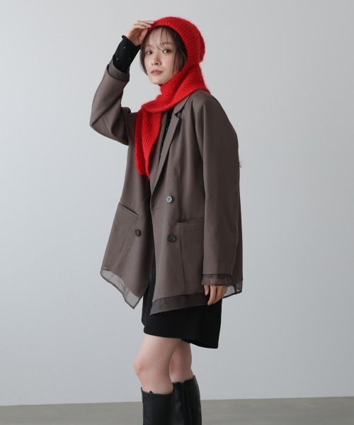 Bab（バブ）の「マフラードッキングニットキャップ（ニットキャップ/ビーニー・レディース・アイボリー/グレー/レッド・FREE）」の7枚目の写真