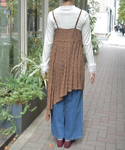 セール】チュニック丈レースキャミ（カーディガン/ボレロ）｜axes