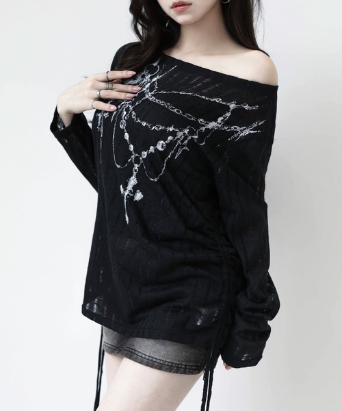 VEILA(ヴェイラ)の「ストールセットオフショルダートップス(ニット/セーター・レディース・ブラック・フリー)」の14枚目の写真