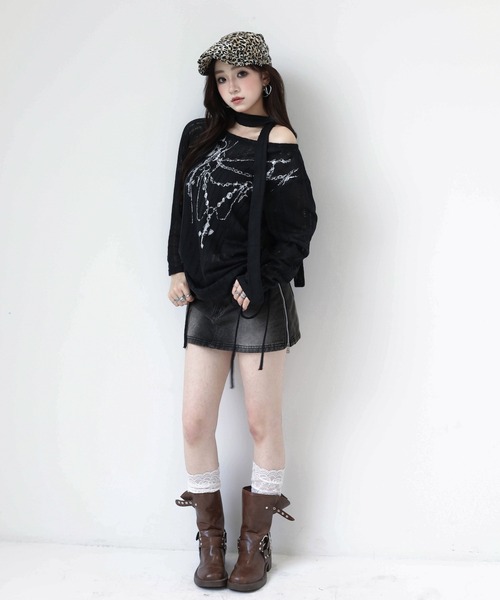 VEILA(ヴェイラ)の「ストールセットオフショルダートップス(ニット/セーター・レディース・ブラック・フリー)」の19枚目の写真