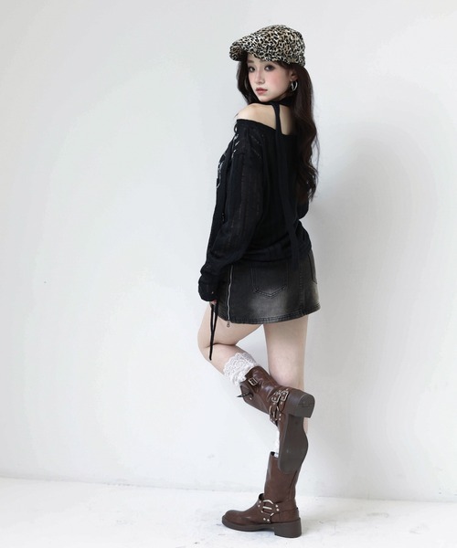 VEILA(ヴェイラ)の「ストールセットオフショルダートップス(ニット/セーター・レディース・ブラック・フリー)」の21枚目の写真