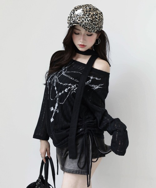 VEILA(ヴェイラ)の「ストールセットオフショルダートップス(ニット/セーター・レディース・ブラック・フリー)」の20枚目の写真