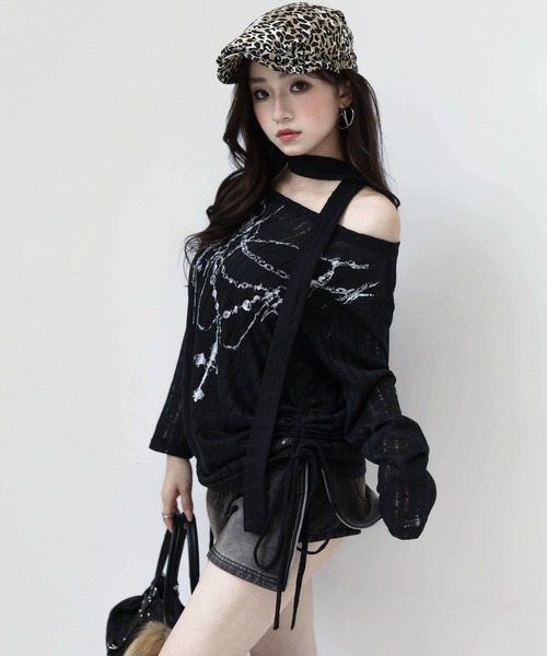 VEILA(ヴェイラ)の「ストールセットオフショルダートップス(ニット/セーター・レディース・ブラック・フリー)」の22枚目の写真