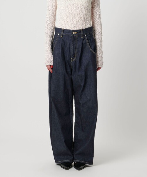 ASTRAET(アストラット)の「<ASTRAET>1タック バルーン デニムパンツ(デニムパンツ・レディース・ネイビー/ブラック・1/0/00/2)」の11枚目の写真