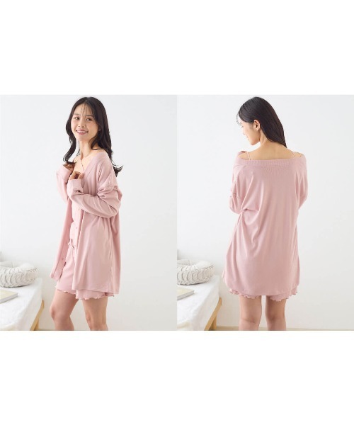 tutuanna(チュチュアンナ)の「ショートパンツ カップ付きルームウェア3点セット(ルームウェア/パジャマ・レディース・ピンク/グリーン系その他3/チャコール・L/M/S)」の16枚目の写真