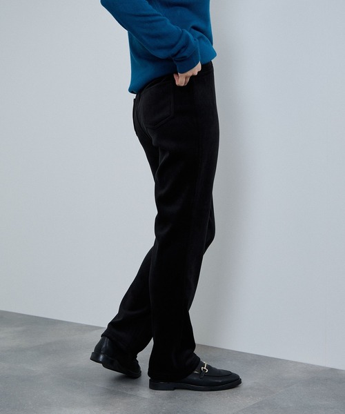 NAVY（ネイビー）の「nAvy マックヒート コーデュロイ裏ベロア ストレートパンツ（その他パンツ・レディース・ブラック/カーキブラウン/ベージュ・L/M/S）」の7枚目の写真