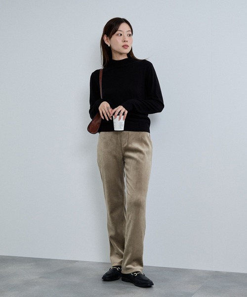 NAVY（ネイビー）の「nAvy マックヒート コーデュロイ裏ベロア ストレートパンツ（その他パンツ・レディース・ブラック/カーキブラウン/ベージュ・L/M/S）」の13枚目の写真