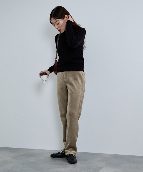 NAVY（ネイビー）の「nAvy マックヒート コーデュロイ裏ベロア ストレートパンツ（その他パンツ・レディース・ブラック/カーキブラウン/ベージュ・L/M/S）」の14枚目の写真