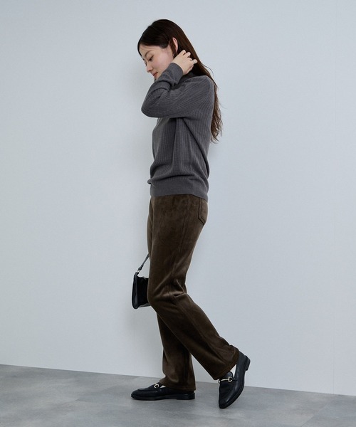 NAVY（ネイビー）の「nAvy マックヒート コーデュロイ裏ベロア ストレートパンツ（その他パンツ・レディース・ブラック/カーキブラウン/ベージュ・L/M/S）」の19枚目の写真