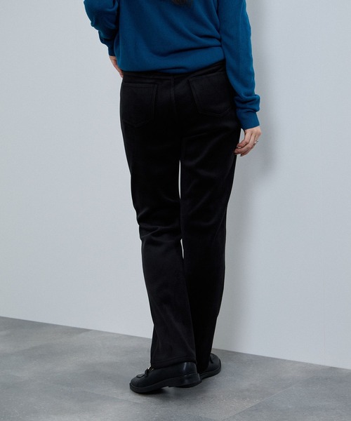 NAVY（ネイビー）の「nAvy マックヒート コーデュロイ裏ベロア ストレートパンツ（その他パンツ・レディース・ブラック/カーキブラウン/ベージュ・L/M/S）」の6枚目の写真