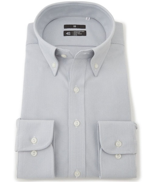 セール】【スーパーノンアイロン・ストレッチ・速乾】【長袖】【BLACK