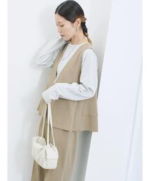 Samansa Mos2 blue | ペプラムベスト(セットアップ可)(ベスト)