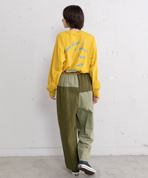 POU DOU DOU（プードゥドゥ）の「パッチワークタックパンツ（その他パンツ・レディース・カーキ/ブルー系/ベージュ・M）」の7枚目の写真