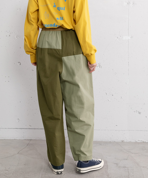 POU DOU DOU（プードゥドゥ）の「パッチワークタックパンツ（その他パンツ・レディース・カーキ/ブルー系/ベージュ・M）」の10枚目の写真