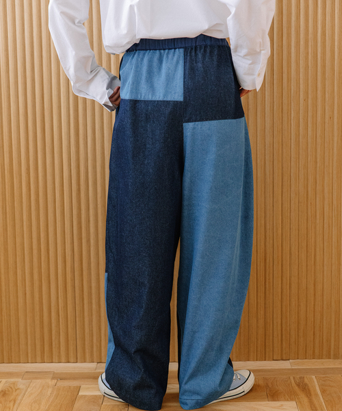 POU DOU DOU（プードゥドゥ）の「パッチワークタックパンツ（その他パンツ・レディース・カーキ/ブルー系/ベージュ・M）」の18枚目の写真