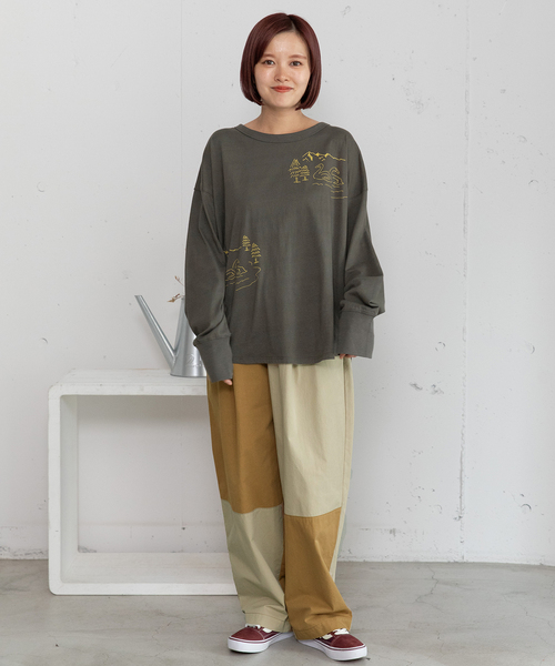 POU DOU DOU（プードゥドゥ）の「パッチワークタックパンツ（その他パンツ・レディース・カーキ/ブルー系/ベージュ・M）」の21枚目の写真