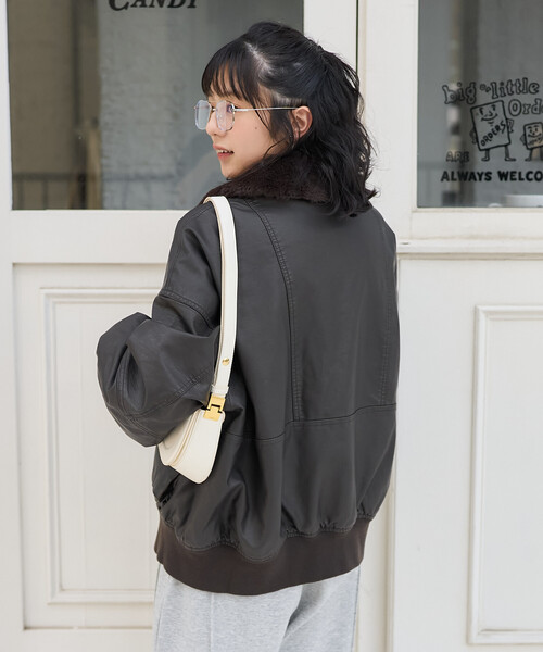 ブラックアンドホワイト　レディース　ファー　ニット　蓄熱　ブルゾン　L ブルー 2Way襟プードルファーブルゾン[ze921] | レディースファッション