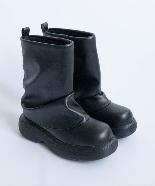 Fabby fabby(ファビィーファビィー)の「厚底ショートカバーブーツ(ブーツ・レディース・ブラック/ブラウン・MEDIUM/LARGE)」の13枚目の写真