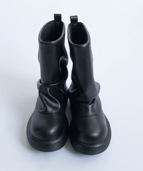 Fabby fabby(ファビィーファビィー)の「厚底ショートカバーブーツ(ブーツ・レディース・ブラック/ブラウン・MEDIUM/LARGE)」の16枚目の写真