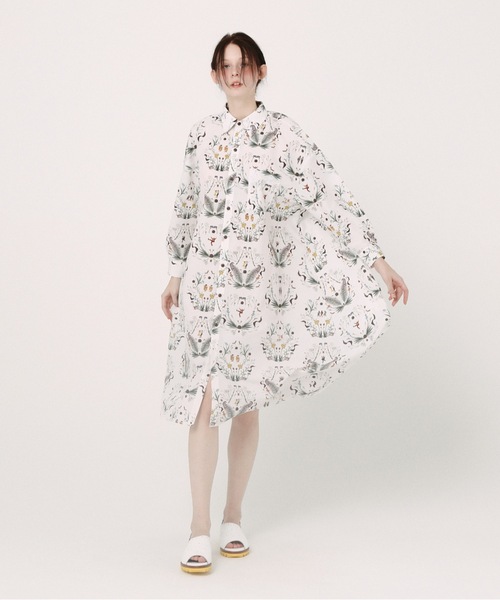 BEDSIDEDRAMA(ベットサイドドラマ)の「Dance In The Garden Maxi Shirt(シャツワンピース・レディース・ナチュラル/ブラック・1/2)」の7枚目の写真